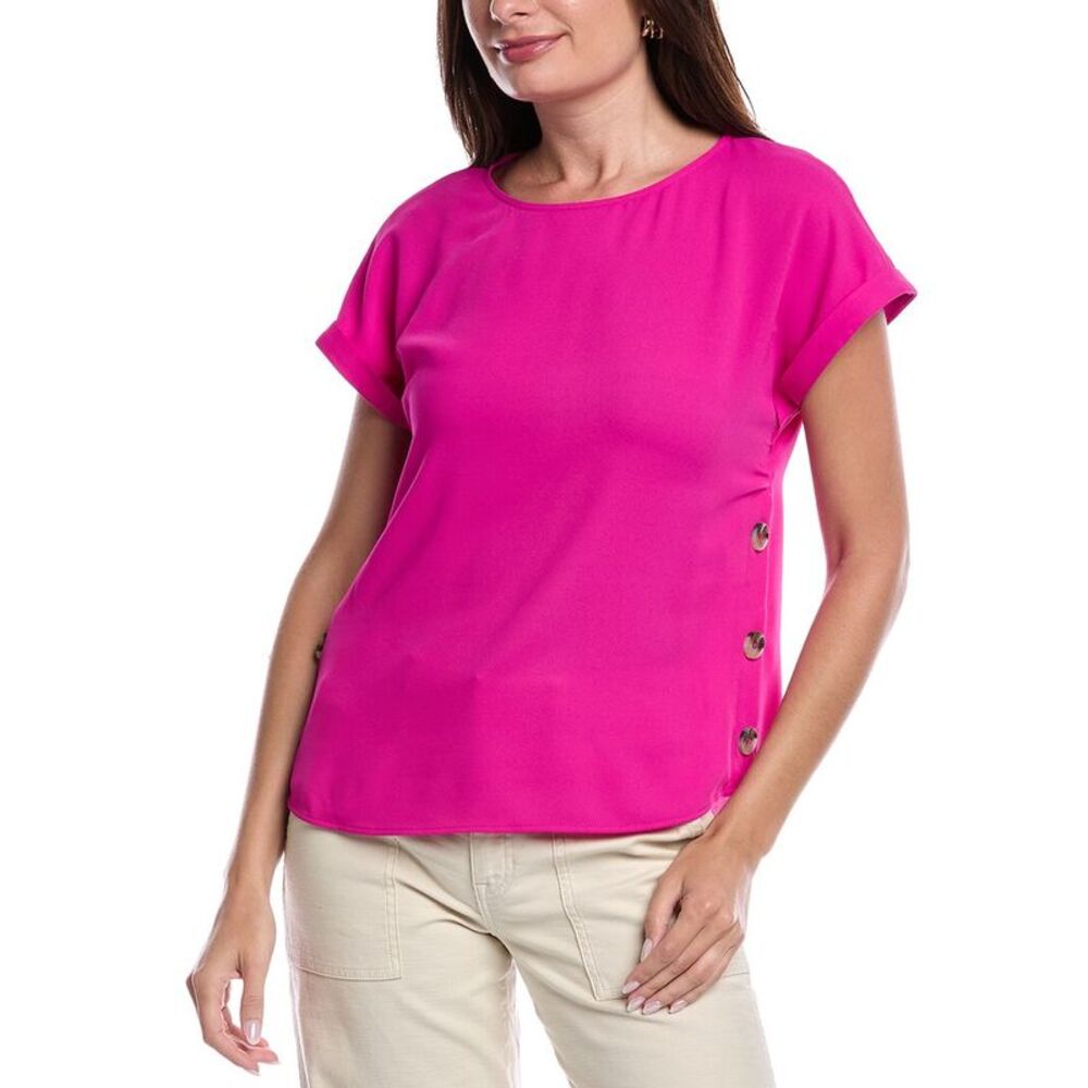 Jones New York Pink Blouse with Button Detail